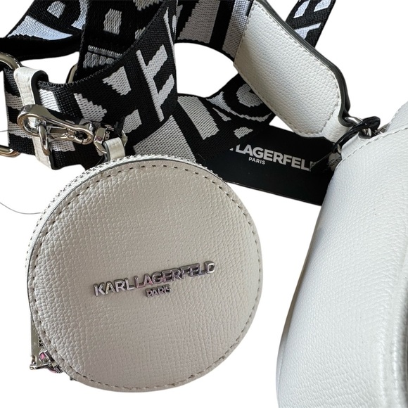 Karl Lagerfeld Paris Maybelle Karl Letter White Crossbody - Picture 2 of 7